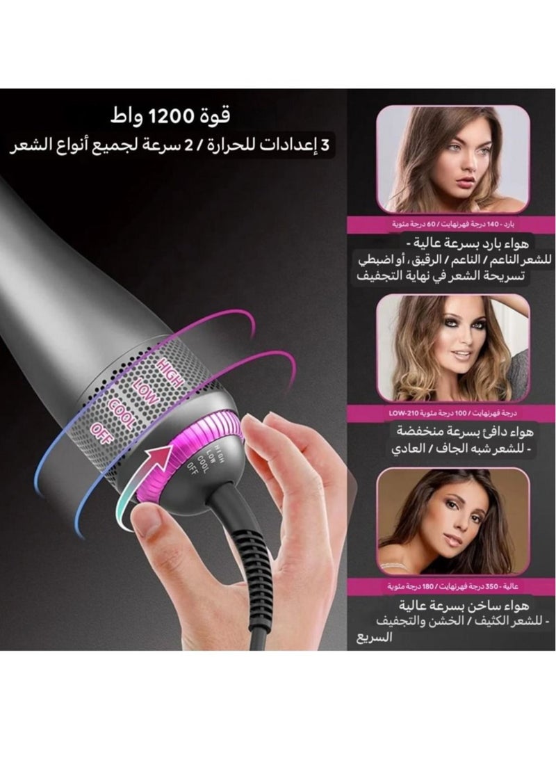 فرشاة تجفيف الشعر وفرشاة فرد الشعر ، فرشاة تجفيف احترافية 2 في 1 بقوة 1200 واط - Image 2